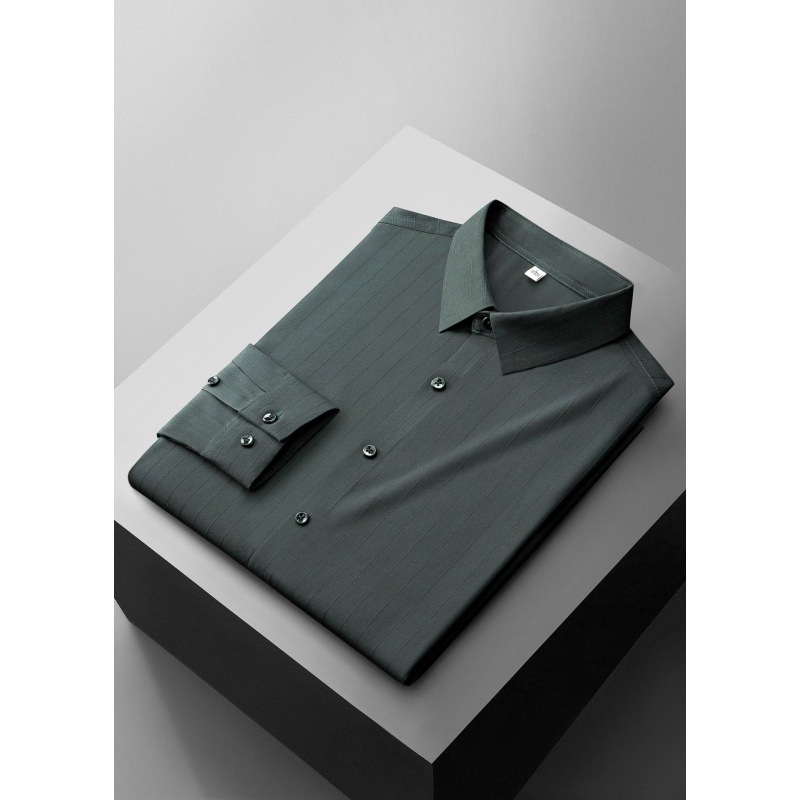 Muška košulja bez glačanja, dugi rukav, slim fit, 65% poliester, lagana tkanina