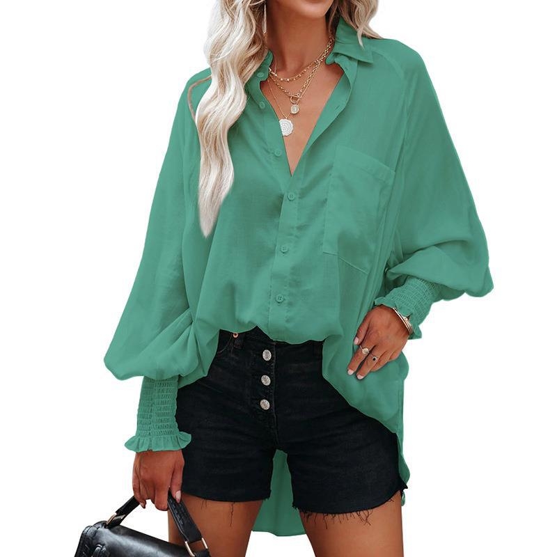 Cămașă de protecție solară pentru plajă, în dungI, croi liber, mâneci lungi, poliester