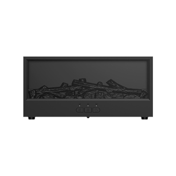 Ovlaživač zraka s aromaterapijom i 3D prikazom plamena kamina; USB napajanje, pokrivenost 21–30 m², spremnik 1.0–2.5 L, daljinsko upravljanje, tajmer 2–8 sati
