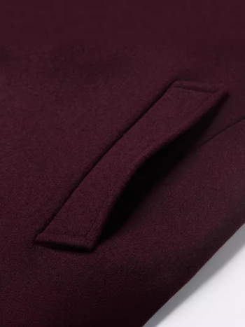 Palton de lână pentru bărbați, guler înalt, nasturi pe un rând, croială ajustată