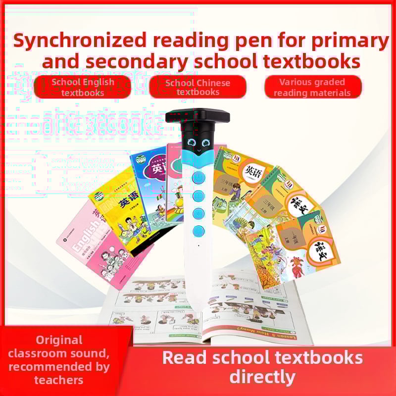 Penă de citire sincronizată pentru manuale – model: Penă de citire sincronizată; tensiune 5V; baterie Li-ion reîncărcabilă; format audio dual; greutate 100 g
