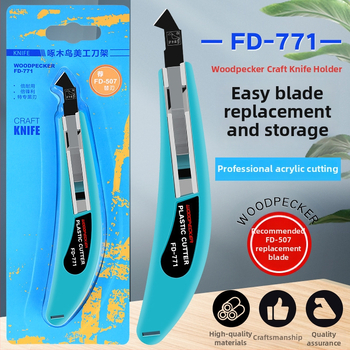 Hook knife FD-15B, 9,5 mm penge szélesség, műanyag test, toló-rúd típusú pengecsere, 1 penge tárolása