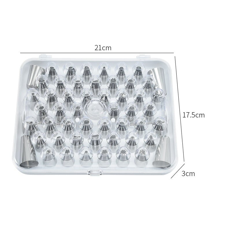 Set mlaznica za ukrašavanje torti, nehrđajući čelik 430 + PP, za dekoriranje torti, moderni minimalistički stil, blister pakiranje (2014)