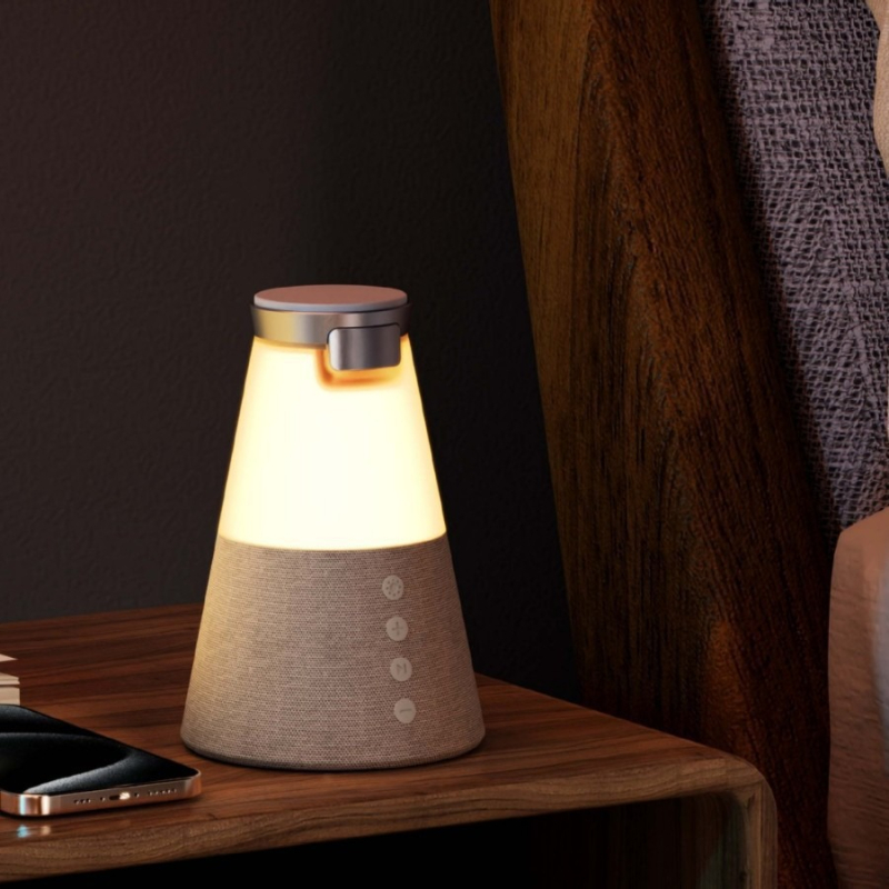 Difuzor Bluetooth cu încărcare wireless magnetică, lampă de noapte - 3 în 1 pentru telefon și ceas; Încărcare duală rapidă; Sunet stereo + lumină moale; Bluetooth 5.3, 2 difuzoare, rază 10 m, baterie încorporată 1000-1200 mAh, 15W