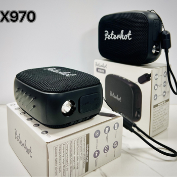 Peterhot X970 Bluetooth hangszóró beépített 6000mAh akkumulátorral, 15W kimenet, IPX4 vízálló, Bluetooth 5.3, 10m hatótávolság