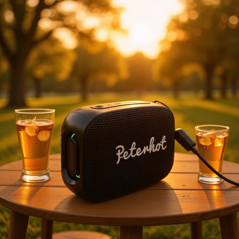 Peterhot X970 Bluetooth hangszóró beépített 6000mAh akkumulátorral, 15W kimenet, IPX4 vízálló, Bluetooth 5.3, 10m hatótávolság