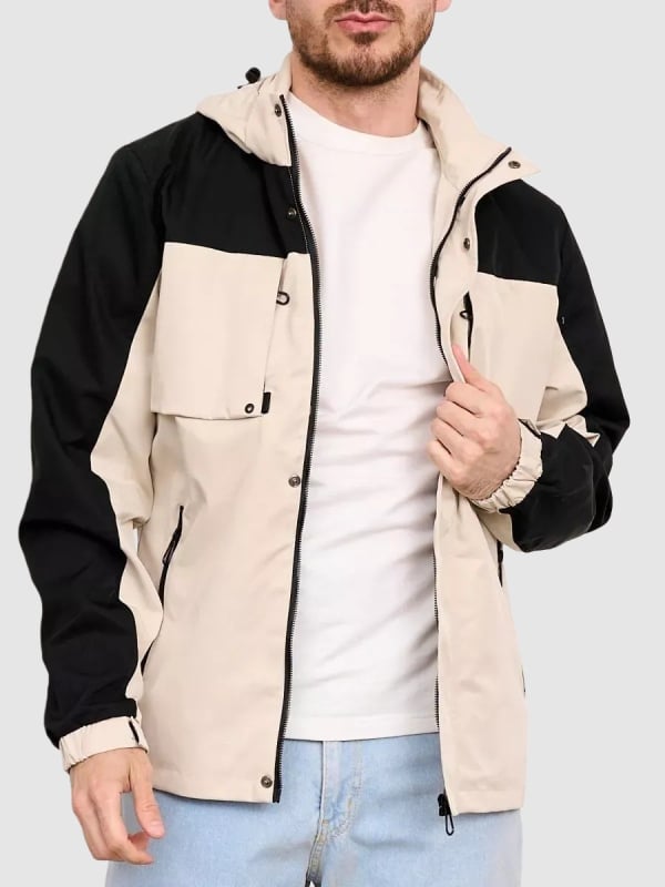 Muška radna jakna s kapuljom, zatvarač, poliester-pamučna tkanina, podstava od pamuka, široki kroj