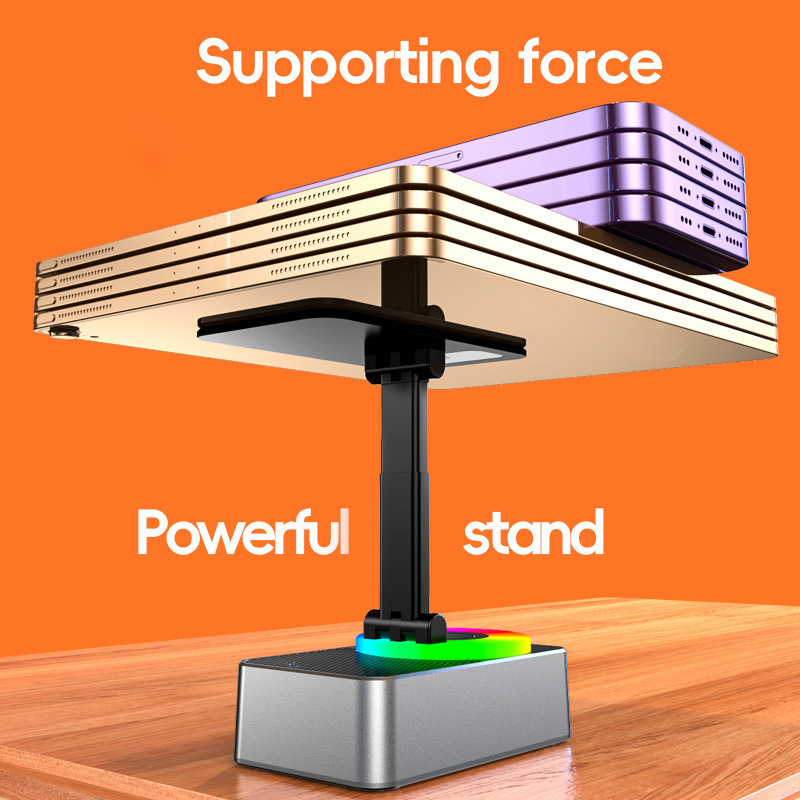 3-in-1 mobiltámasz Bluetooth-hangszóróval és power bankkal | Bluetooth 5.3 - 1200-2000mAh - 5W - 40Hz-20kHz - 10m