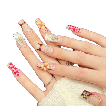 Naljepnice za nokte s 3D perlama – ručno izrađene, za nanošenje na nokte, uzorci: mašne, leptir, zvjezdice