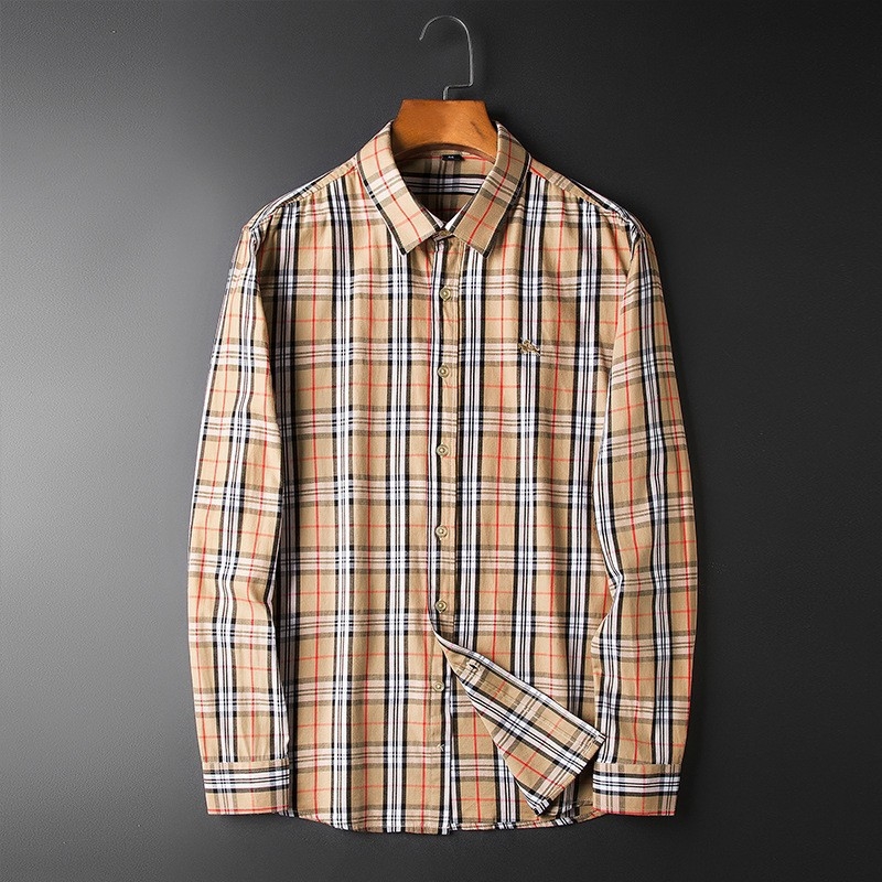 Muška košulja s dugim rukavom od lana, slim-fit, bez glađenja, kvadratni ovratnik, mrežasti uzorak