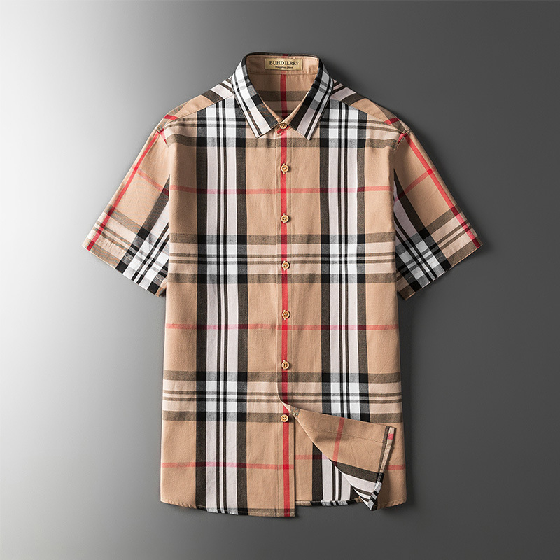 Muška košulja s dugim rukavom od lana, slim-fit, bez glađenja, kvadratni ovratnik, mrežasti uzorak