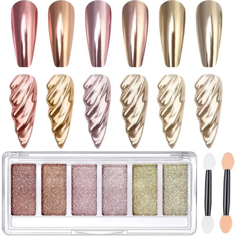 Глитър прах за нокти – квадратен модел, блестящ стил, серия Принцеса, базова опаковка