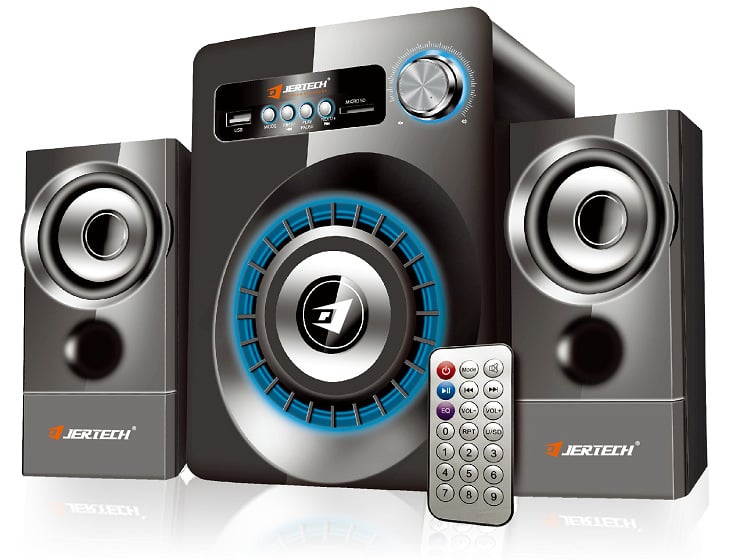 Sistem audio pentru desktop cu difuzoare 2.1, subwoofer, Bluetooth, USB, redare MP3, putere maximă 5W
