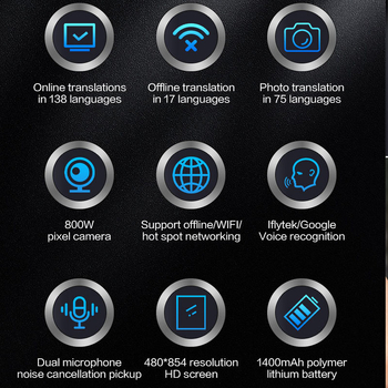 Prenosný inteligentný offline prekladač – slúchadlo, 138 jazykov, Android OS, Bluetooth, dosah 10 m