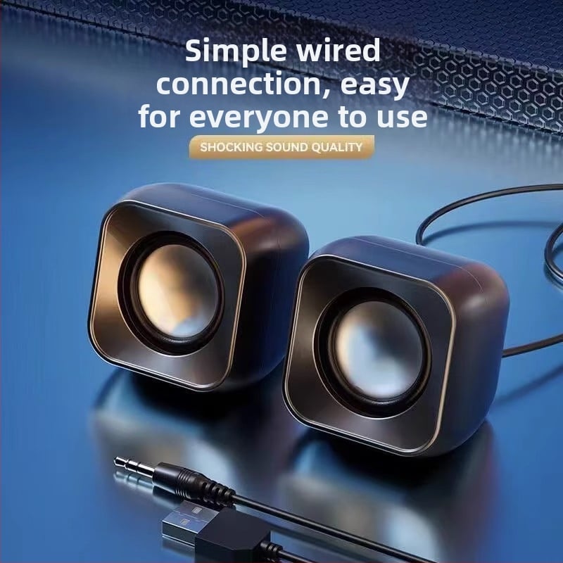 Boxe desktop pentru calculator, cu (2 canale stereo, alimentare USB, intrare 12V, putere 3W, redare MP3)