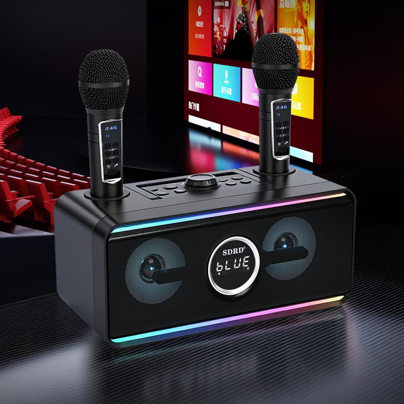 SDRD Difuzor karaoke wireless All-in-One cu microfon, pentru exterior și uz casnic, 20W, Bluetooth 5.2, IPX2, 100Hz-18kHz, baterie încorporată 2000-4000mAh