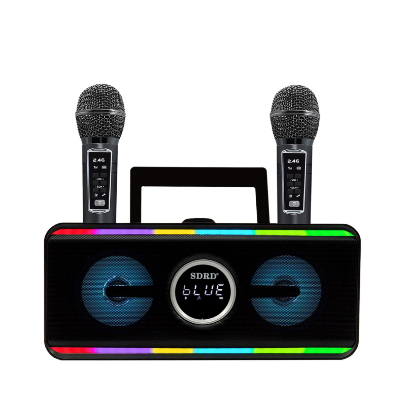 SDRD Difuzor karaoke wireless All-in-One cu microfon, pentru exterior și uz casnic, 20W, Bluetooth 5.2, IPX2, 100Hz-18kHz, baterie încorporată 2000-4000mAh