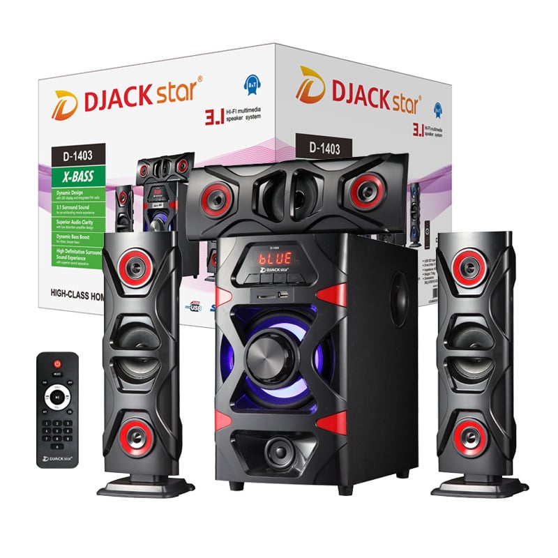 DJACK STAR Sistemă home theater 3.1 canale cu interfață USB, conectivitate wireless, intrare 220V