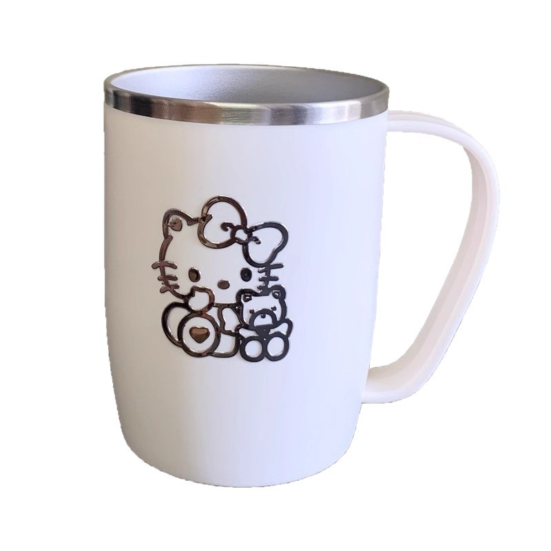 Ceașă pentru clătire gurii din oțel inoxidabil 304, cu mâner, set pentru familie de trei, imprimare logo disponibil