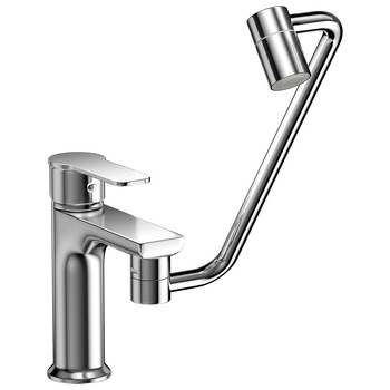 Produženje slavine s robotskim rukom i okretno teleskopskim izljevom za umivaonik i kuhinju – Model lt036; Nehrđajući čelik; Elektroplatiranje; Moderan minimalistički stil