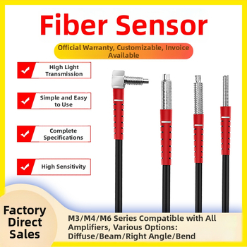 Fibrový optický senzor FRS-310 s difúznym odrazom, sonda FT-610 línovo-párová a zosilňovač M3/M4/M6; dosah snímania 10; odozva 0,1; vstupné napätie 24; výstup IO; prevádzková teplota 35