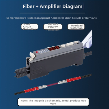 Fibrový optický senzor FRS-310 s difúznym odrazom, sonda FT-610 línovo-párová a zosilňovač M3/M4/M6; dosah snímania 10; odozva 0,1; vstupné napätie 24; výstup IO; prevádzková teplota 35