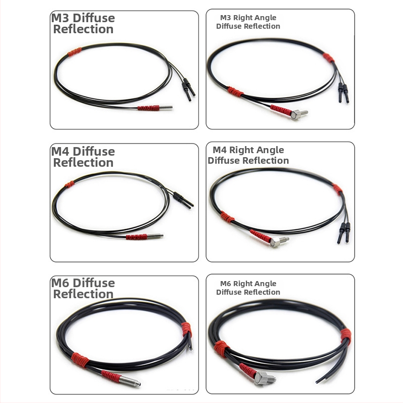 Fibrový optický senzor FRS-310 s difúznym odrazom, sonda FT-610 línovo-párová a zosilňovač M3/M4/M6; dosah snímania 10; odozva 0,1; vstupné napätie 24; výstup IO; prevádzková teplota 35