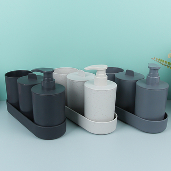 Nordijski stil 3-djelni set za kupaonicu s čašom za četkicu i čašom za ispiranje; plastična konstrukcija; minimalistički dizajn.