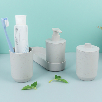 Nordijski stil 3-djelni set za kupaonicu s čašom za četkicu i čašom za ispiranje; plastična konstrukcija; minimalistički dizajn.