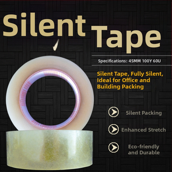 Brilliant Up hangtalan csomagoló szalag, PET-filmes hordozó, PET hátlap, vízbázisú nyomásérzékeny ragasztó, átlátszó csomagoló szalag, Silent Tape sorozat