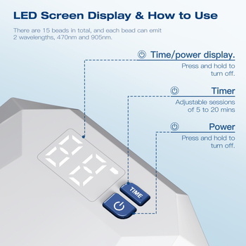 Lampă fototerapie pentru unghii, sprijin pentru infecția fungică a unghiilor - (Model: Nail lamp; Origine: Zhejiang; Tip brand: OEM; Mărci private licențiate: Da; Potrivit pentru întreaga populație)