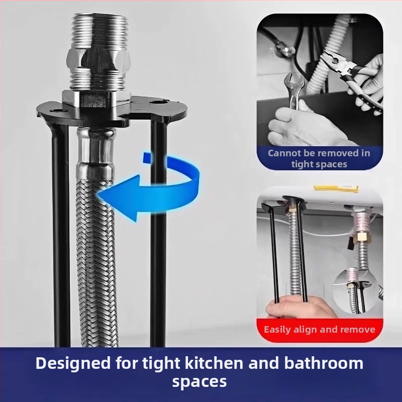 Višenamjenski ključ za sudoper — Pet u jedan za instalaciju i popravak slavine u kupaonici — čelik, premaz sprejem