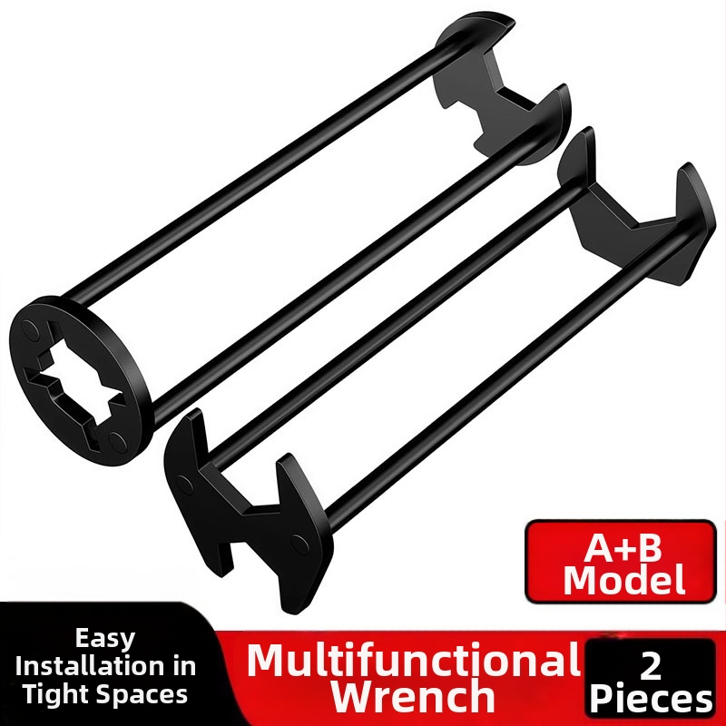 Višenamjenski ključ za sudoper — Pet u jedan za instalaciju i popravak slavine u kupaonici — čelik, premaz sprejem