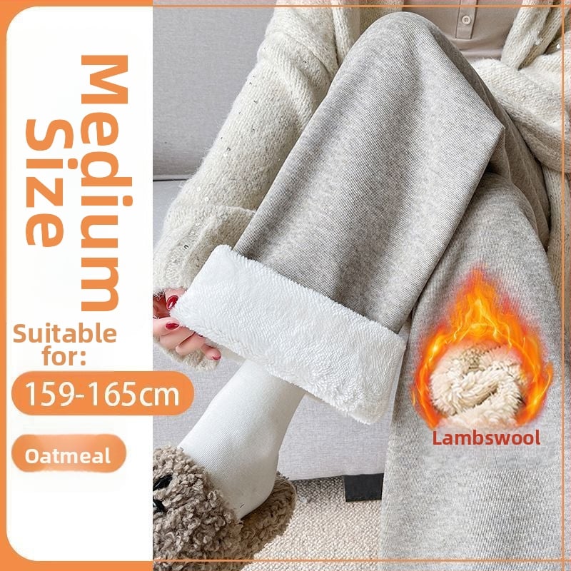 Női széles lábú nadrág gyapjúból fleece béléssel, casual, 2024 tavasz