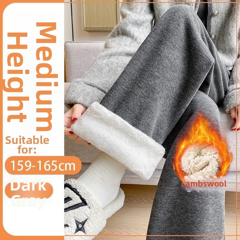 Női széles lábú nadrág gyapjúból fleece béléssel, casual, 2024 tavasz