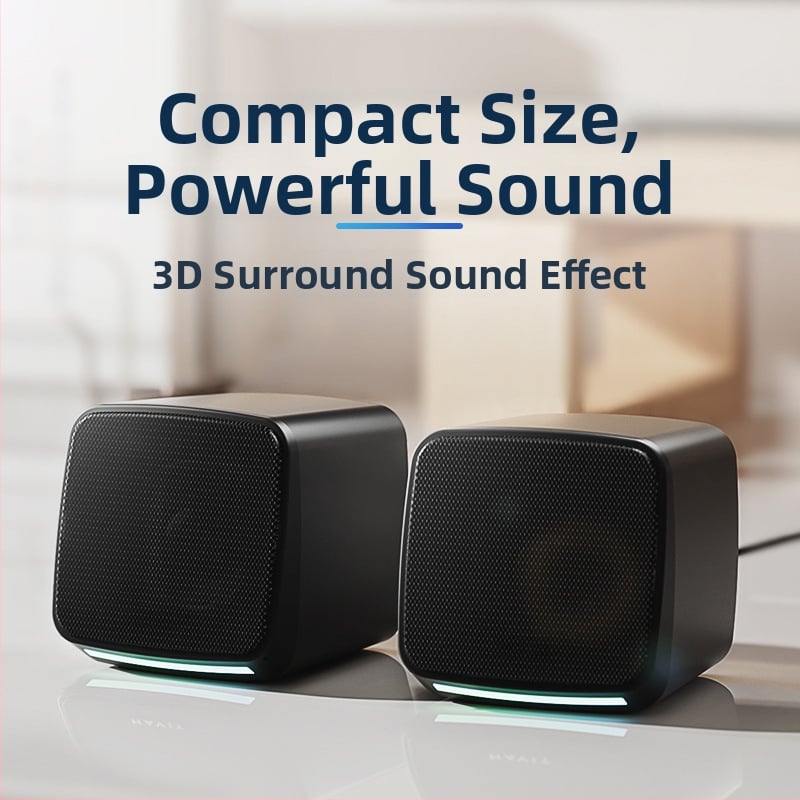 Boxe USB pentru desktop pentru calculator, stereo, două difuzoare, 5V, 6W, sunet 3D / Surround virtual, intrare 3,5 mm, redare MP3