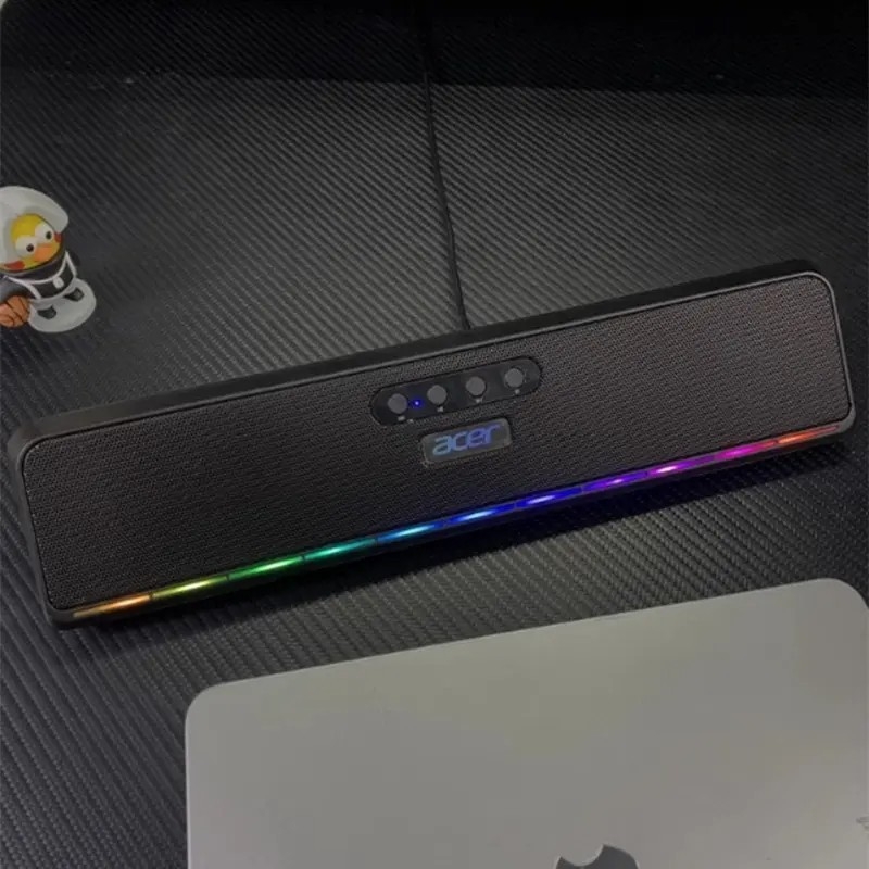 Bară de sunet RGB pentru desktop, conectivitate cablată și Bluetooth, 2.0 canale, model Acer osk120