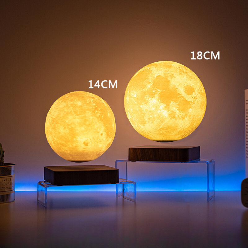 Lampă Lună cu levitație magnetică și purificator de aer cu anioni — iluminare de noapte pentru desktop, funcționare silențioasă, debit de aer 51–150 m3/h, alimentare la priză