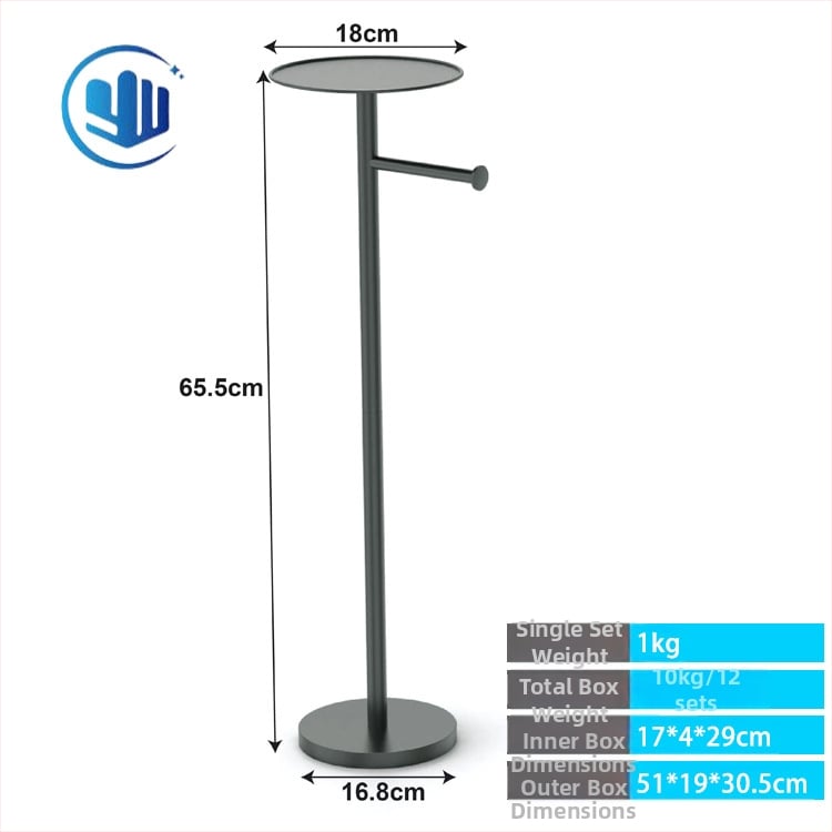 Stalak za papir na toaletu s držačem za telefon, podni dizajn, bez bušenja, od nehrđajućeg čelika, polirani završetak — moderno minimalistički stil (Podni dizajn; Bez bušenja; Nehrđajući čelik; Polirani završni sloj; Držač za telefon)