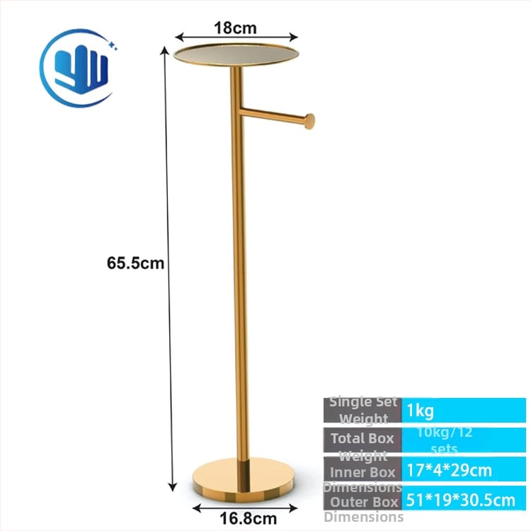 Stalak za papir na toaletu s držačem za telefon, podni dizajn, bez bušenja, od nehrđajućeg čelika, polirani završetak — moderno minimalistički stil (Podni dizajn; Bez bušenja; Nehrđajući čelik; Polirani završni sloj; Držač za telefon)