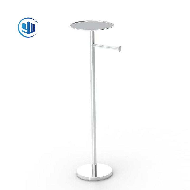 Stalak za papir na toaletu s držačem za telefon, podni dizajn, bez bušenja, od nehrđajućeg čelika, polirani završetak — moderno minimalistički stil (Podni dizajn; Bez bušenja; Nehrđajući čelik; Polirani završni sloj; Držač za telefon)