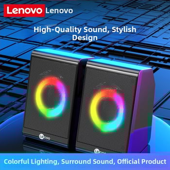 DS100 Boxe de birou cu iluminare RGB, sunet 2.1, interfață USB + 3,5 mm, control prin cablu