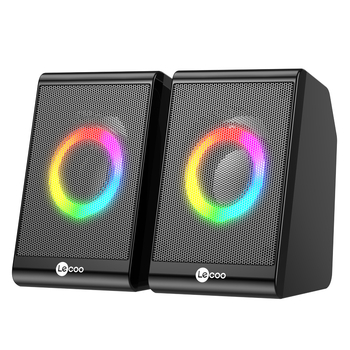 DS100 Boxe de birou cu iluminare RGB, sunet 2.1, interfață USB + 3,5 mm, control prin cablu