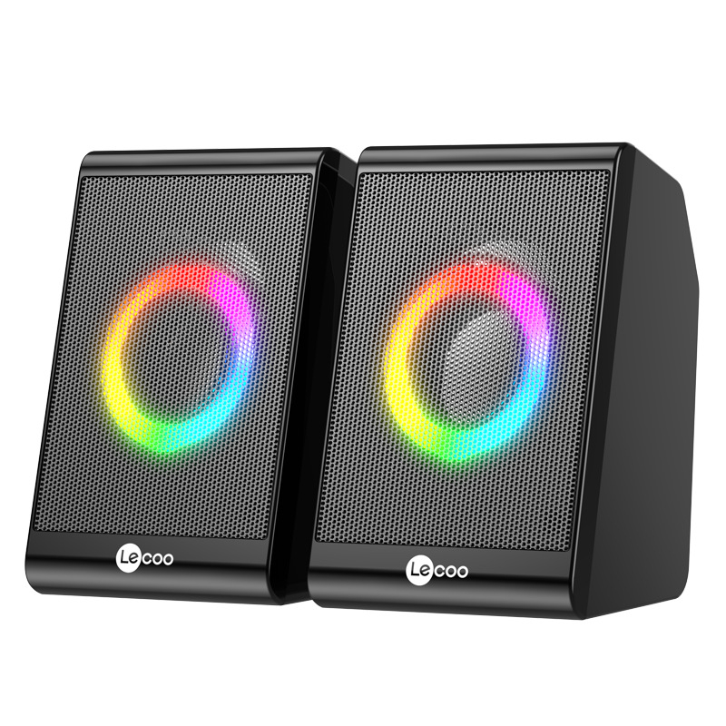 DS100 Boxe de birou cu iluminare RGB, sunet 2.1, interfață USB + 3,5 mm, control prin cablu