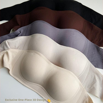 Μπούστο χωρίς τιράντες από Modal, χωρίς ραφές, με πλήρεις κύπελλα, λεπτό μορφοποιημένο σχέδιο, αποσπώμενες διπλές τιράντες, πίσω κούμπωμα με τρεις σειρές αγκιστρώσεων