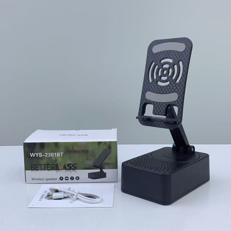 3-u-1 Bluetooth mini zvučnik s 360° okretom stolnog postolja, prenosni višenamjenski zvučnik s ugrađenom baterijom, 2W, Bluetooth 5.3, 100 Hz–20 kHz
