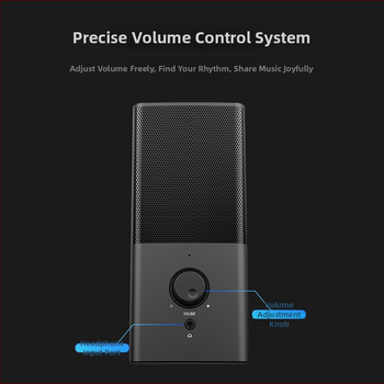 2.0 USB stolové reproduktory s mini subwooferom, 3D surround zvuk, 10W, 4Ω, MP3 prehrávanie