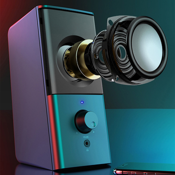 2.0 USB επιτραπέζια ηχεία με μίνι υπογούφερ, 3D surround ήχος, 10W, 4Ω, MP3 αναπαραγωγή