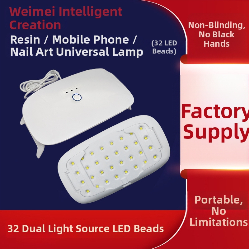 UV lampa na nechty s 32 LED pre gélové nechty, rýchle sušenie, bezpečná pre prirodzené nechty