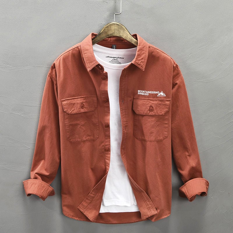 Košulja-jaketa s japanskim retro printom, kvadratni ovratnik, više džepova, širok kroj, dugi rukavi